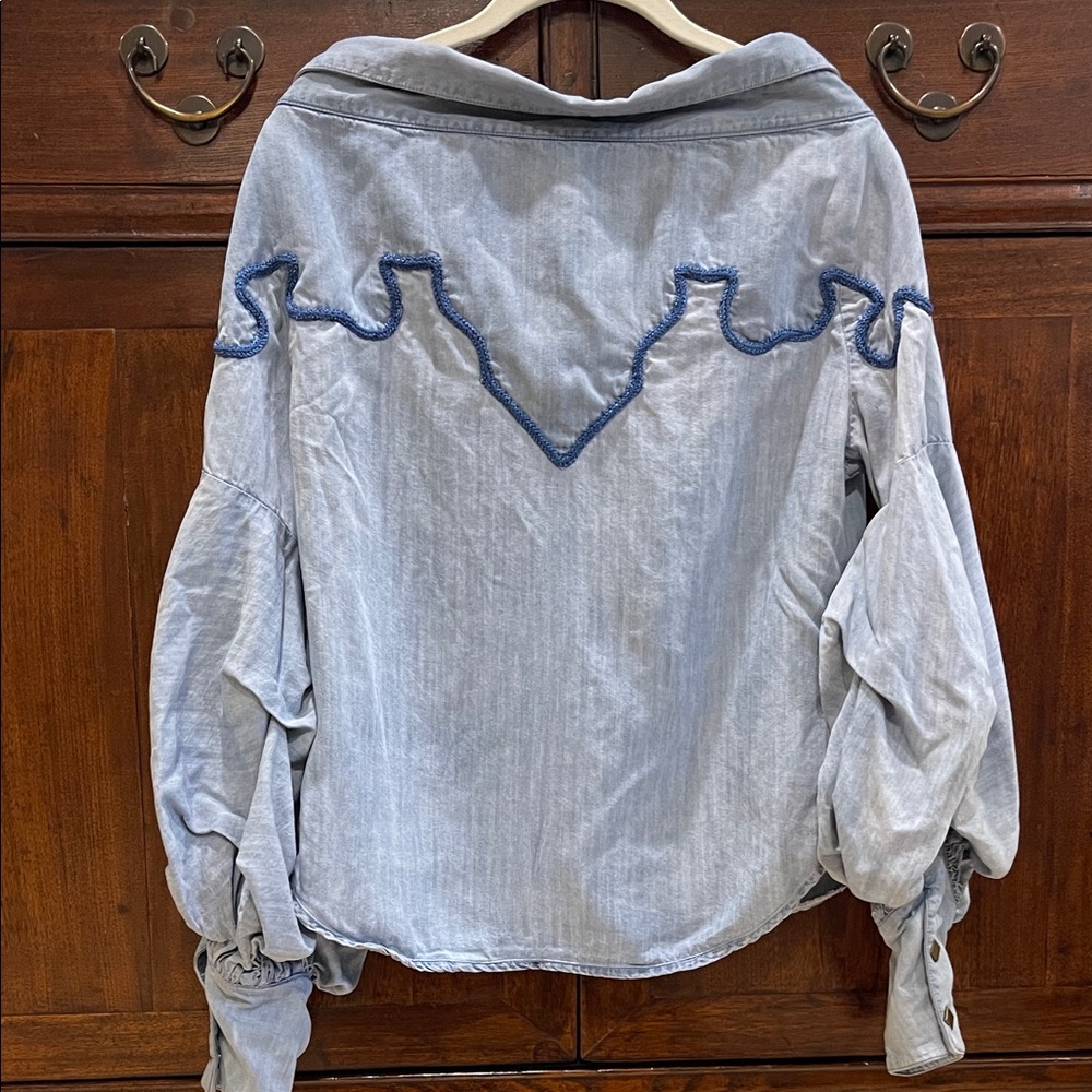 Johanna Ortiz Sky Blue Denim Blouse - Picture 5 of 10